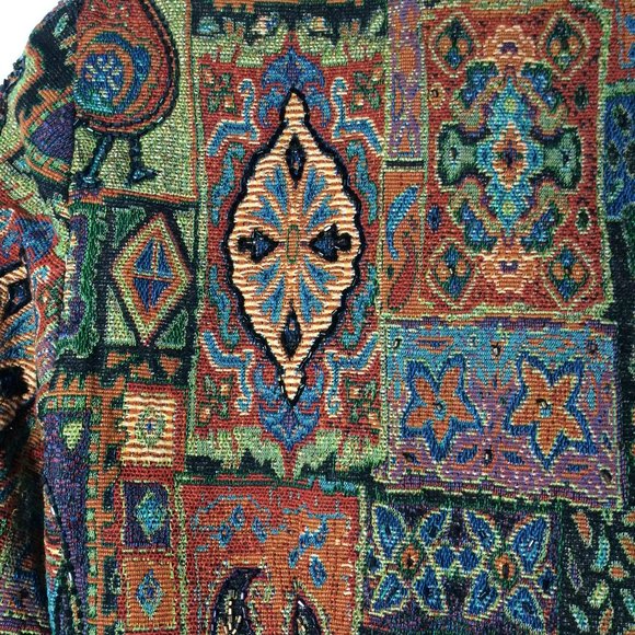 Joseph Ribkoff Trends Womens Beaded Tapestry Jacket Medium Multicolor Full Zip - Picture 10 of 12